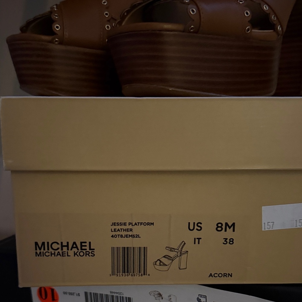 Michael Kors Jessie Platform “Acorn” Leather shoes - Picture 5 of 7